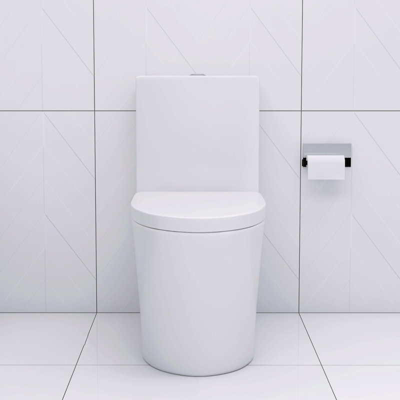 Elongated One Piece Toilet White, White