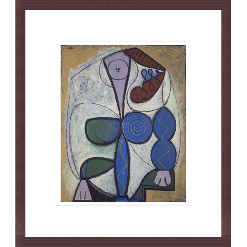 Femme assise par Pablo Picasso, impression giclée sur cadre, H 15,74 po x l 13,75 po