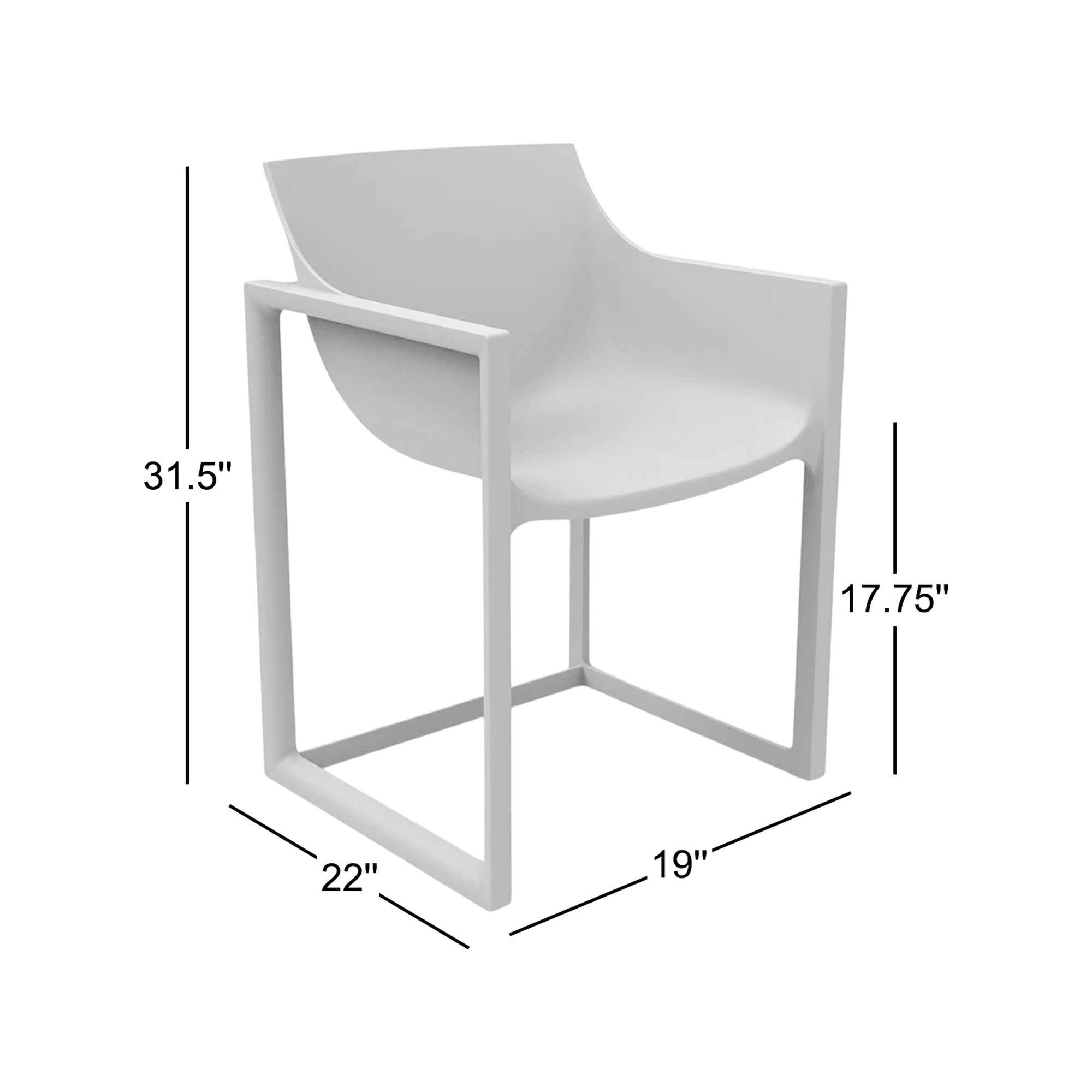 Wall Street Patio Dining Chair, Ecru