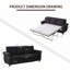 81.5" 3 Seater Sleeper Sofa Bed, Pull Out Couch with Mattress-975465591