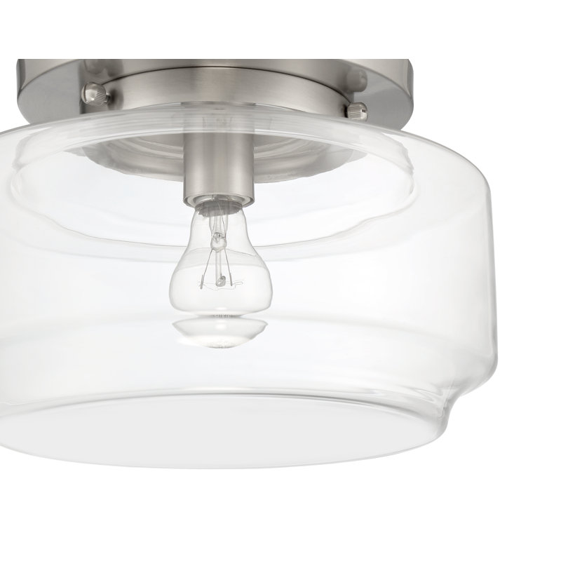 Contemporary Clear Globe LED Ceiling Light in Brushed Nickel