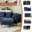 Canapé modulaire en L, repose-pieds convertible avec rangement, chenille, accoudoir carré, canapé capitonné moderne, 3 places et tête de clou-410472391
