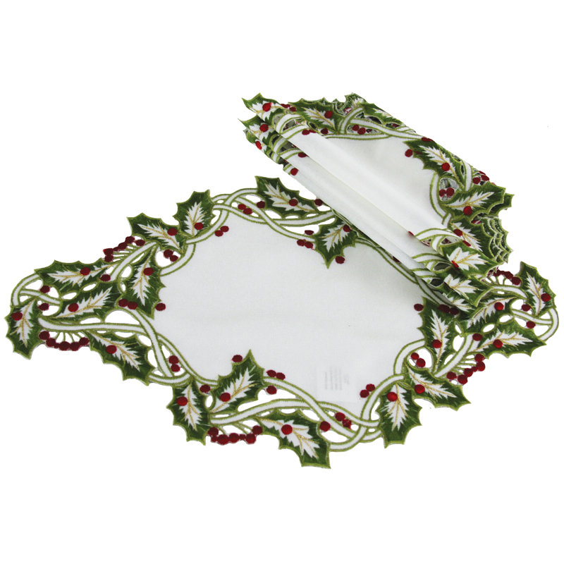 Napperon Holiday Holly, Vert