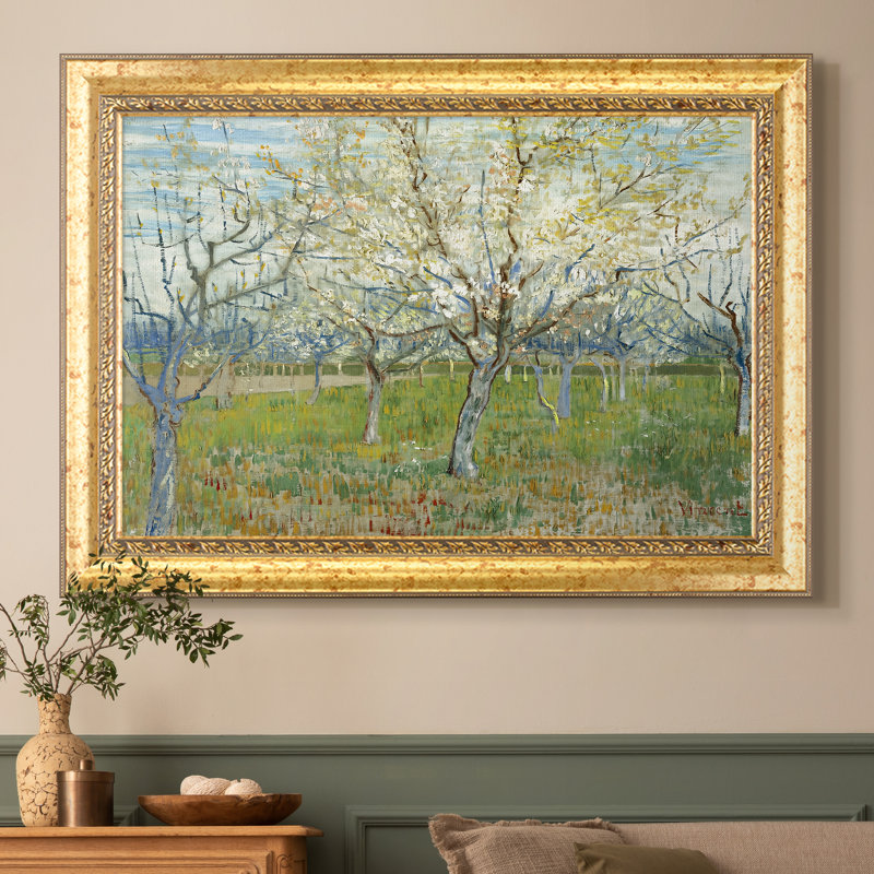 Le verger rose, 1888 - Vincent van Gogh - Toile encadrée sur mesure, Format intérieur 20 po x 28 po, Toile avec cadre