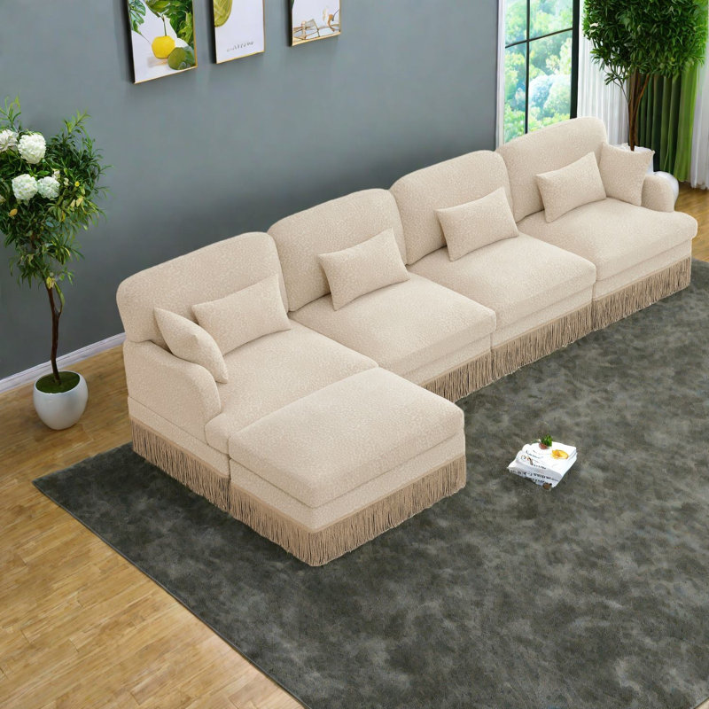 Spacious Chenille Sofas, Modern Leopard Modular Style For Living Room