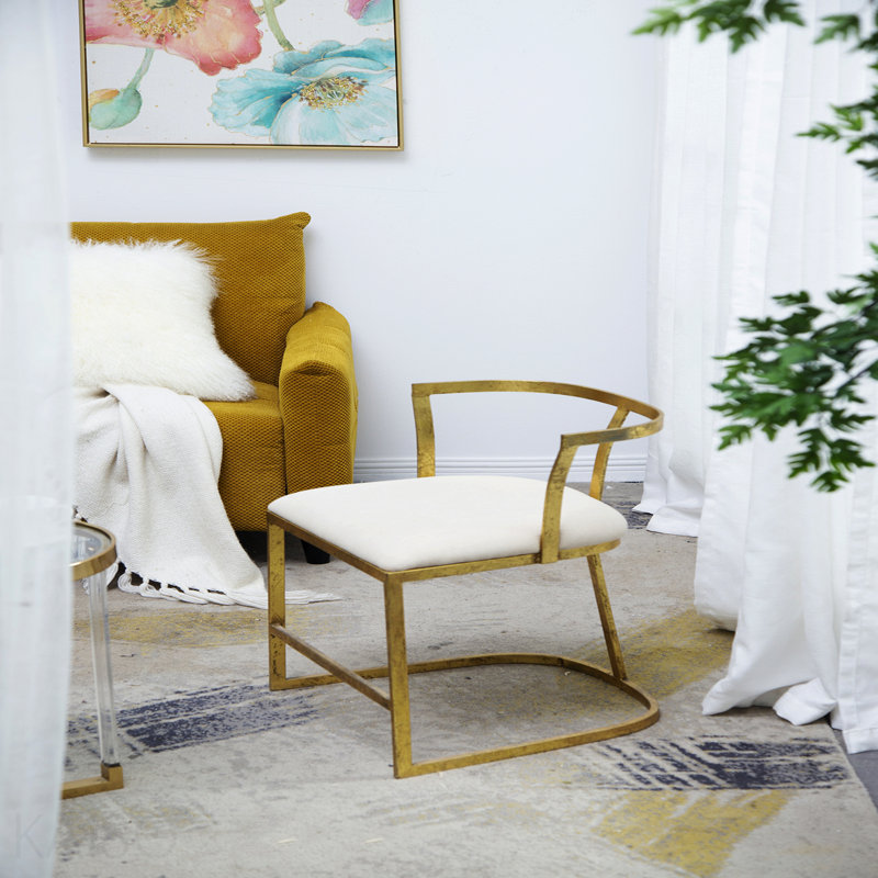 Basic Accent Chair, Distressed Gold
