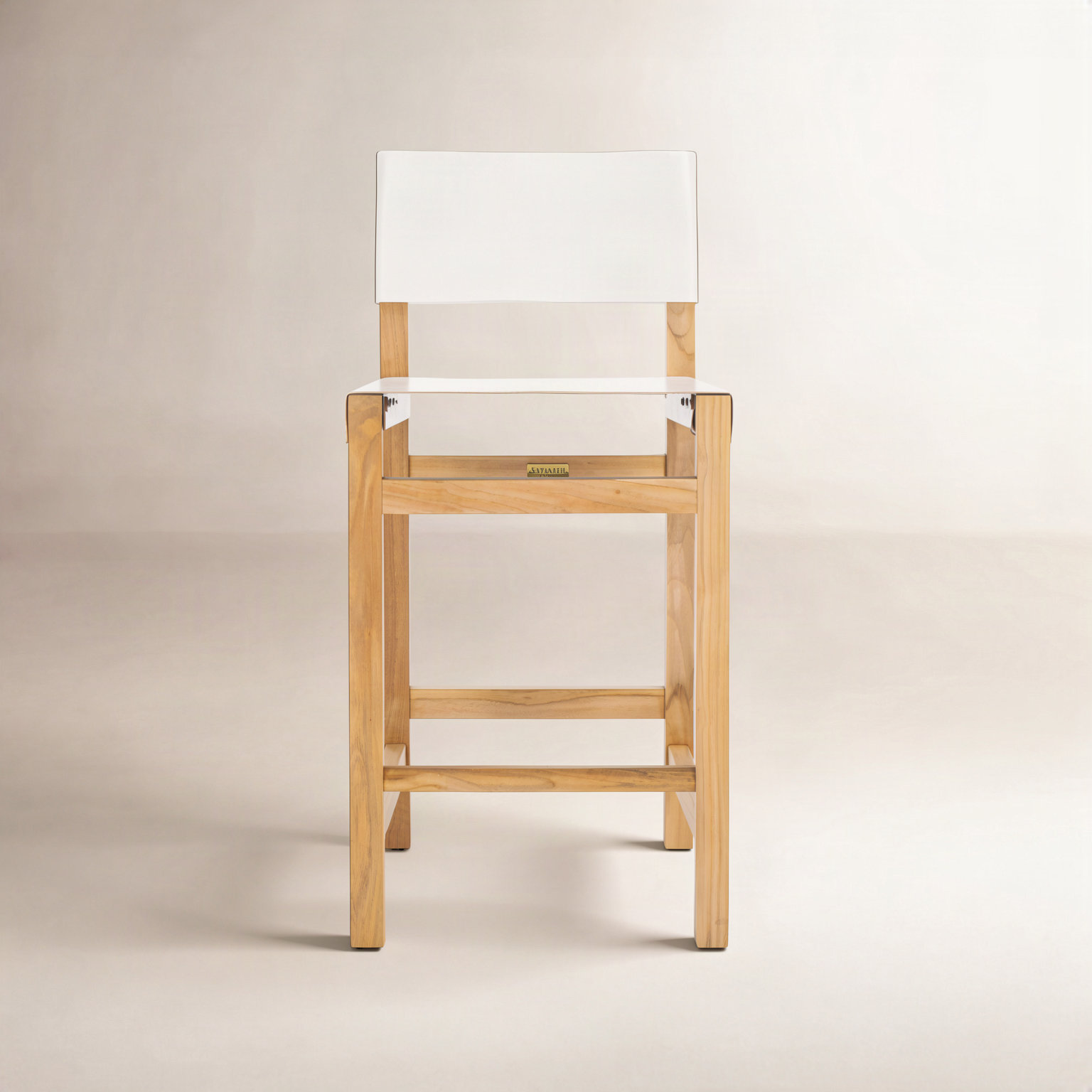 Chanler 30" Bar Stool, White Faux Leather