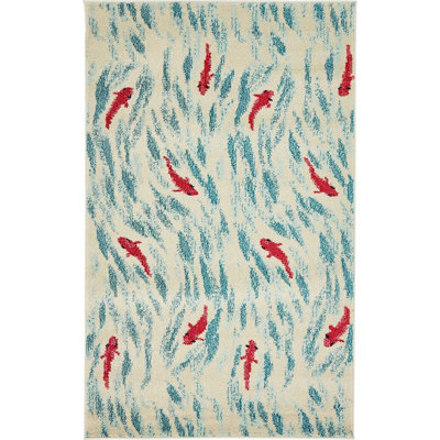 Washable Abstract Indoor Rug