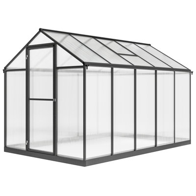 Serre en polycarbonate 10 pi x 6 pi x 6,4 pi avec gouttières, transparent