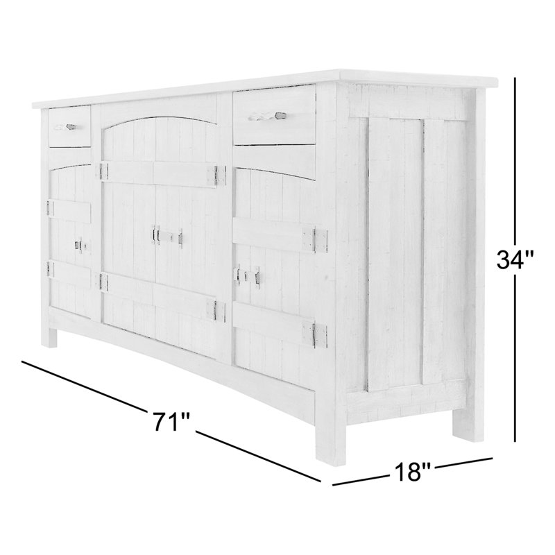 Kopf 71" W Solid Wood and Metal Credenza