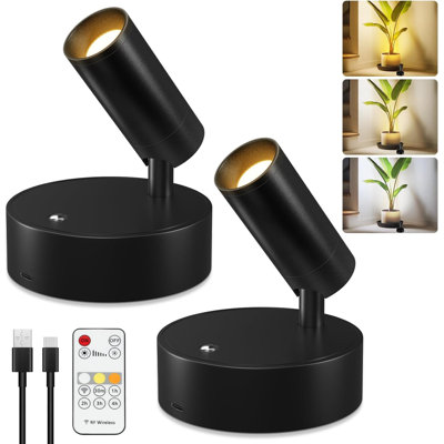 Wireless LED Spotlight, Spot Lights Indoor, Uplighting Indoor with Timer and Dimmable
