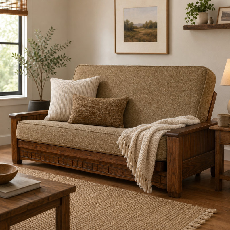 Le canapé-lit double Richmond inclut un matelas, Taupe pierre naturelle
