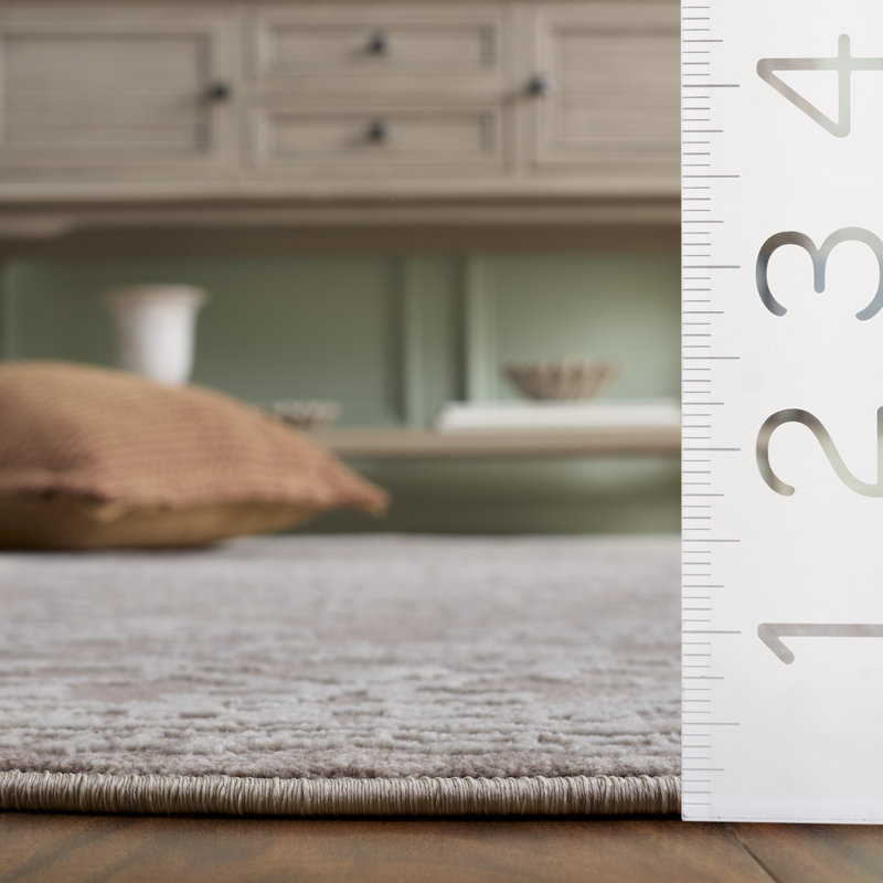 Espinal Oriental Area Rug, Round 152 cm, Beige/Cream