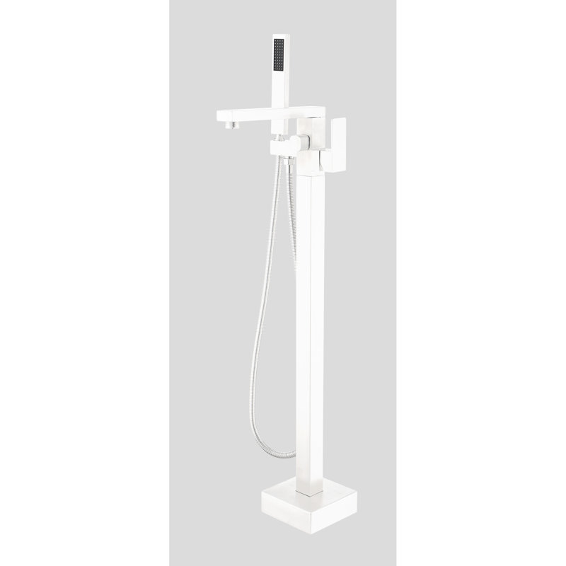 Robinets de baignoire en acier inoxydable durables, fixation au sol moderne avec douche à main