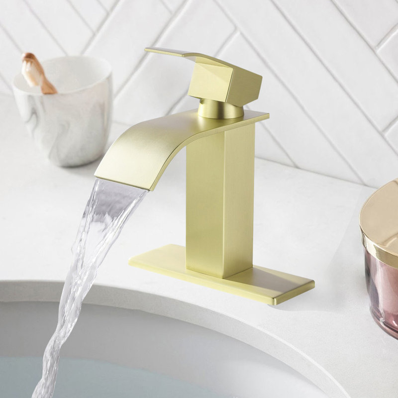Single-Hole Single-handle Bathroom Faucet, Brushed Gold