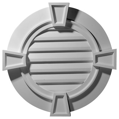 Round Gable Vent with Keystones, Non-Functional