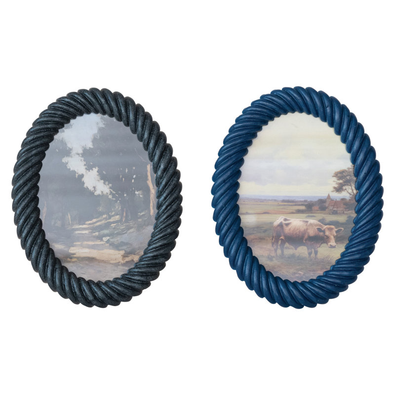 Oval Resin Twisted Photo Frame Set