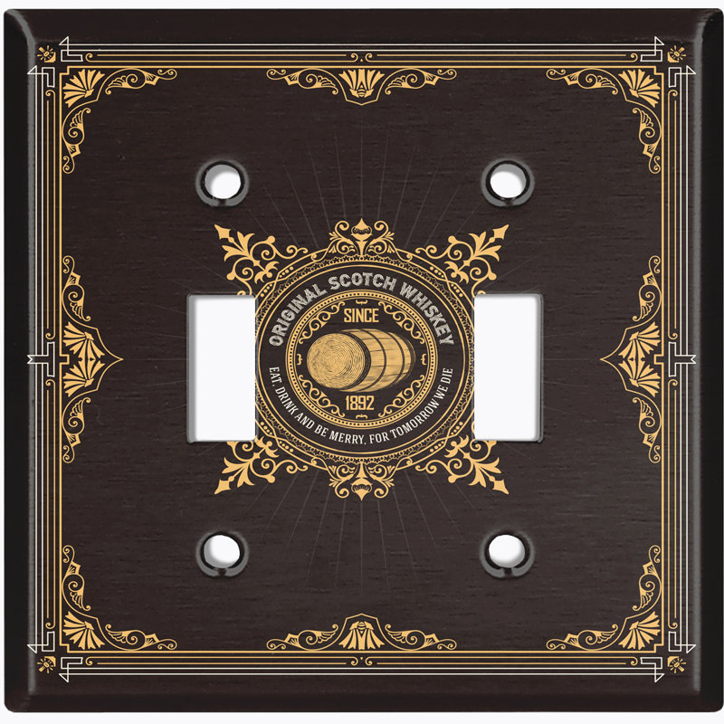 Patterned 2 - Gang Toggle Light Switch Standard Wall Plate