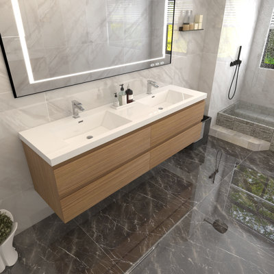 Ensemble de meuble-lavabo double mural 72 po Damilola