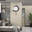 22-Inch Modern Decorative Wall Clock, Silent Large Iron Wood Clock With Pendulum For Living Room, Bedroom, Office
