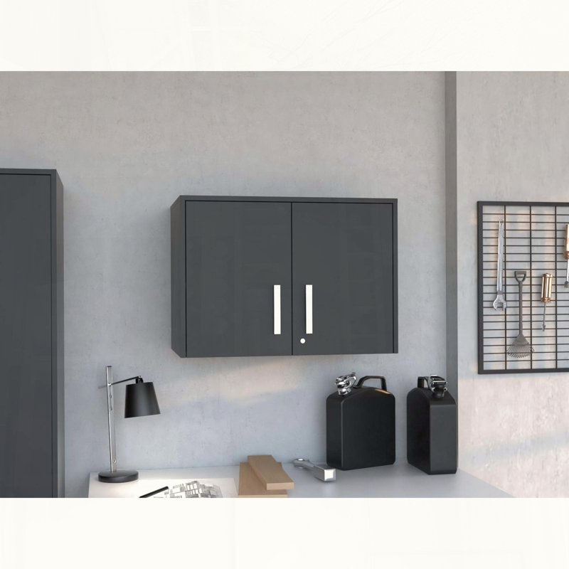 Armoire de rangement murale avec trois tablettes et serrure