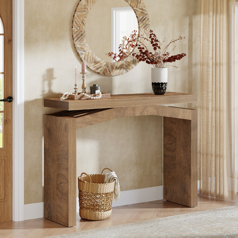 Console de 39,4 po avec plateau de table de 1,97 po d'épaisseur et petite console d'entrée pour le couloir, le vestibule, le salon