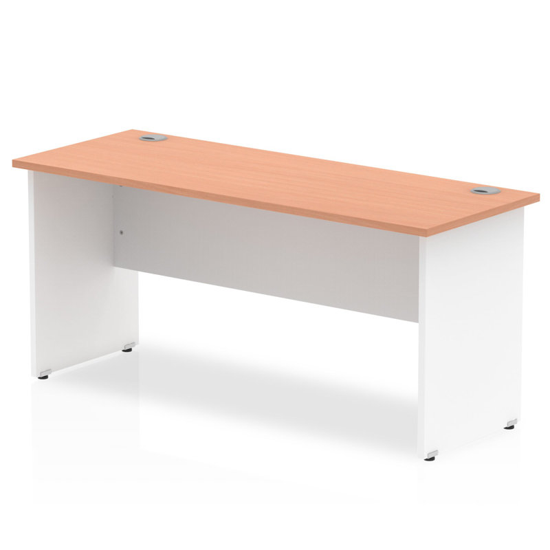 Impulse Computer Desk, Beech, 73cm H x 160cm W x 60cm D, White