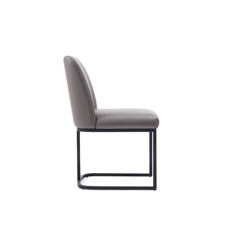 Serena Leatherette Side Chair Dining Chair, Gray
