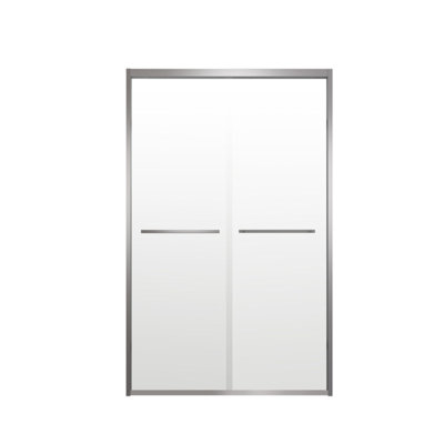 44-48"X76" Aluminum Frame Double Sliding Shower Door,Bypass Bathroom Sliding Door With Premium 1/4" (6Mm) Clear Tempered Glass, Chrome Hardware Sliding Glass Shower Enclosure,Chrome Finished