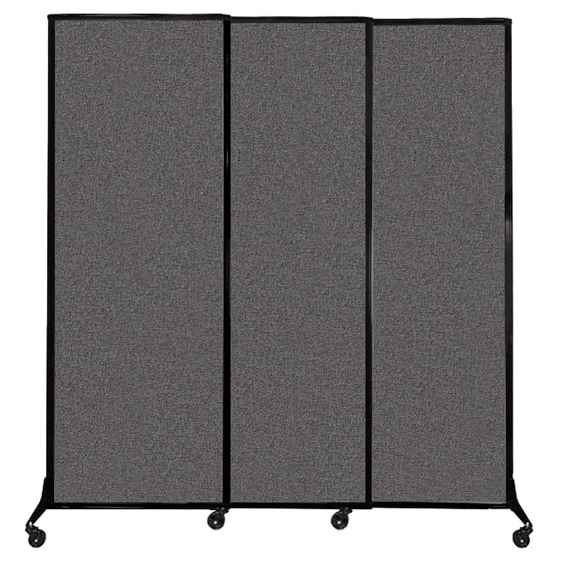 Cloison coulissante à 3 panneaux QuickWall, H 88 po x l 84 po, Gris anthracite