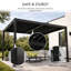 Abri de protection contre les intempéries en aluminium pour pergola 12 'x 14' avec système de drainage Kozyard Pergola-90613659-127367580