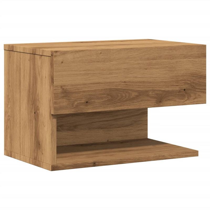 Jaiana  Wall-mounted Bedside Cabinet, Artisan Oak