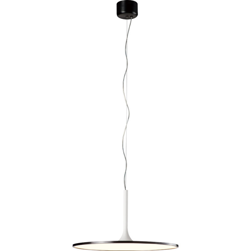 Luminaire suspendu 1 lumière DEL Ediline, H 13,1 po x l 23,9 po x P 23,9 po, Noir brossé / blanc mat