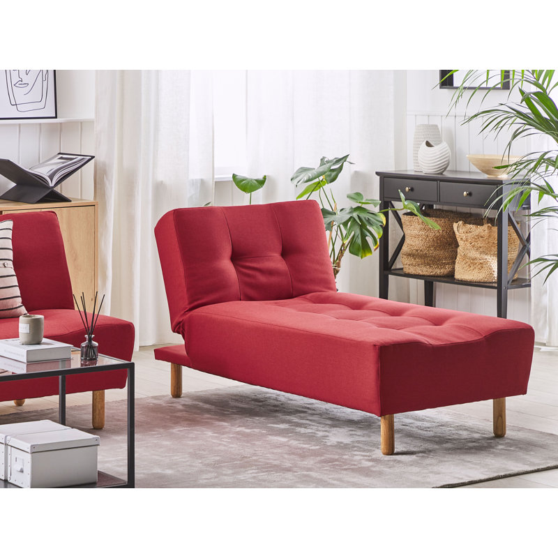 Seren Upholstered Chaise Lounge, Red
