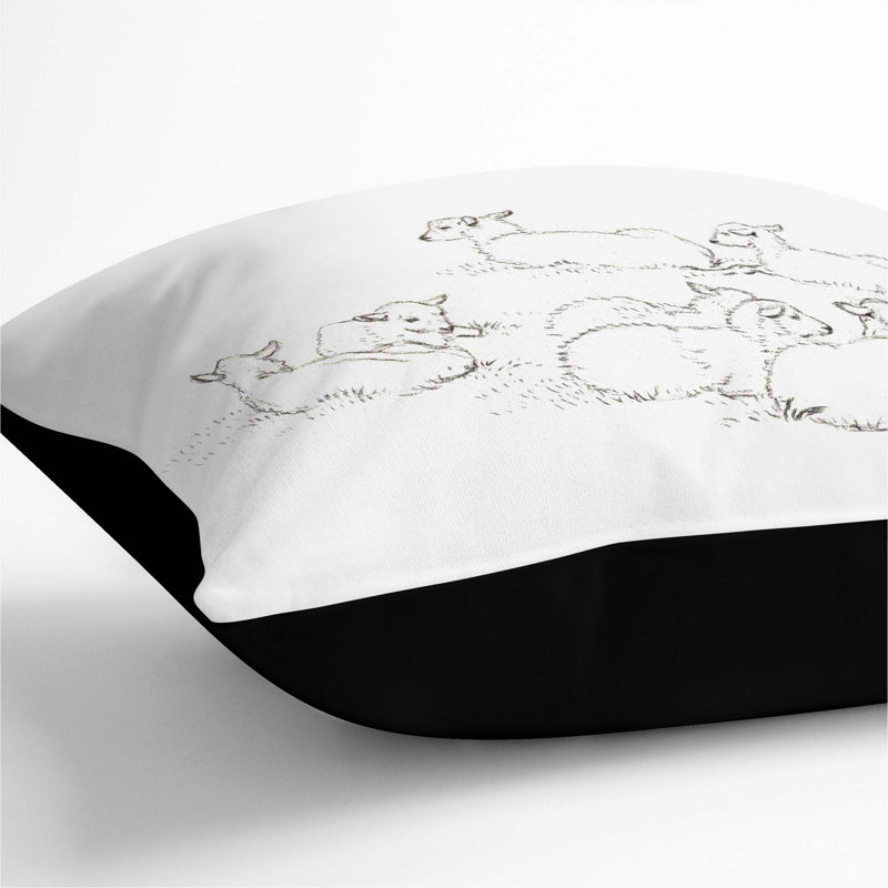 Square Cushion, 55cm H x 55cm W x 20cm D, Black