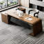 Ensemble de table de bureau 78,74 "en forme de L à grandes feuilles en pin brun de qualité supérieure-258040745