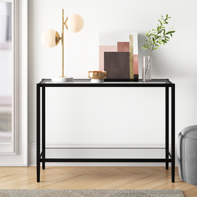 Console Hera, Plateau transparent / base bronze noirci