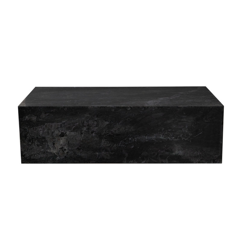 Table de cocktail rectangulaire Ark en marbre noir véritable, Noir