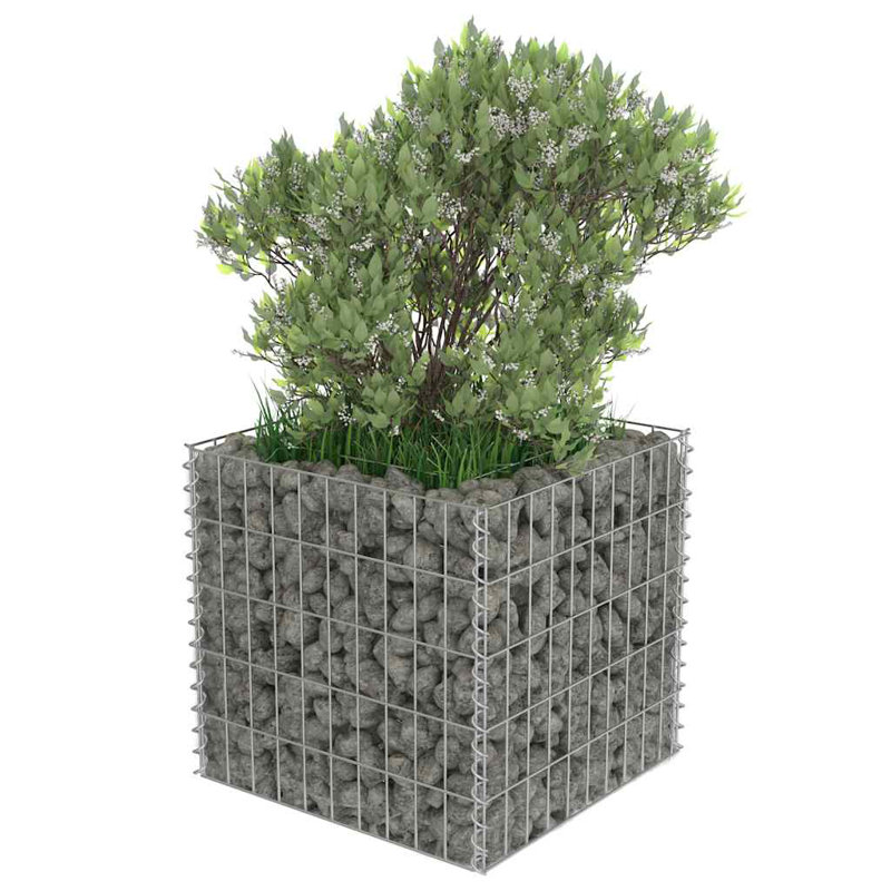 Jardinière Gabion, H 19,7 po x l 19,7 po x P 19,7 po
