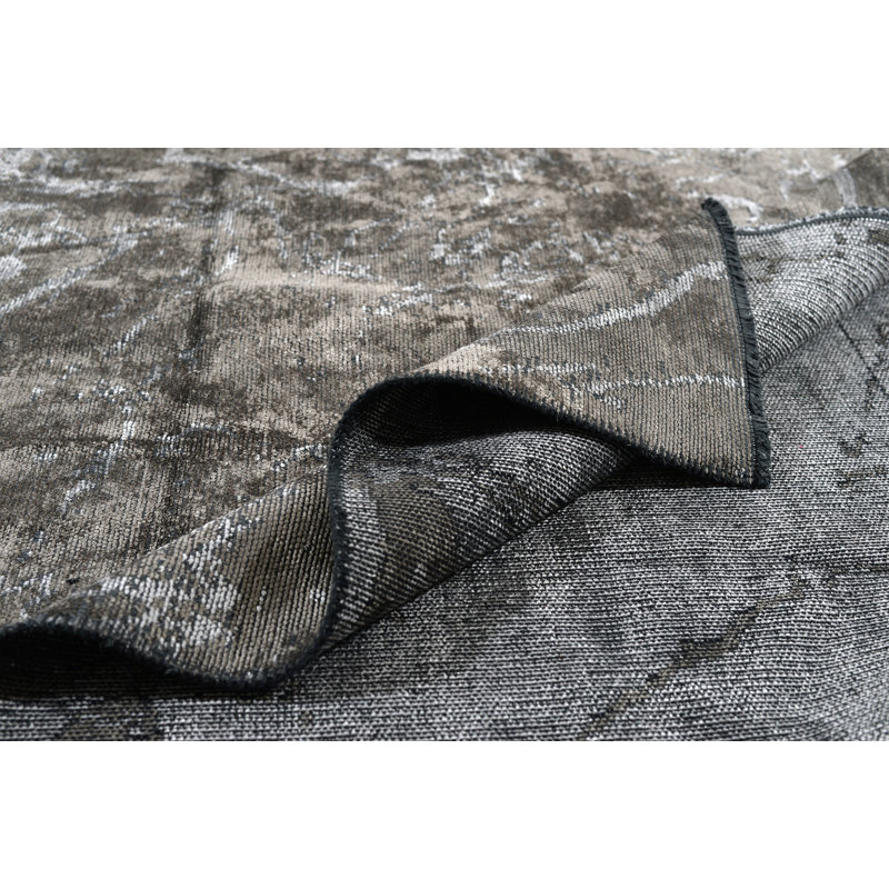 Rapture Abstract Cotton Gray Area Rug, Rectangle 7'10" x 11'2"