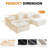 Boneless U-shaped five-piece sofa set, striped fabric with a chaise lounge and three cushions, a versatile living room sofa set that requires no assembly.-423648674