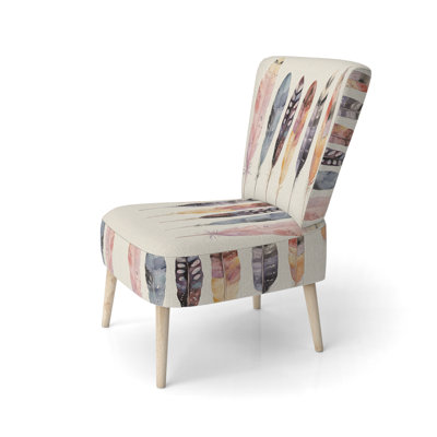Chaise rembourrée Boho Feather - Chaise d'appoint Free Spirit Feathers