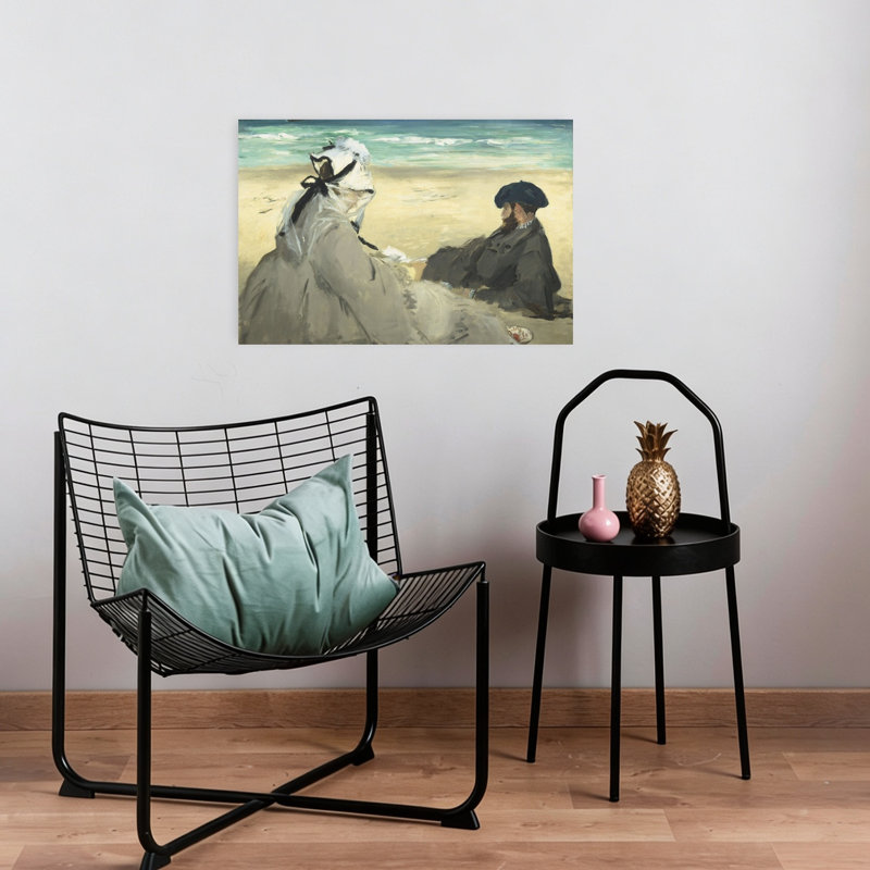 On The Beach, 1873 Contemporary Beach Portrait Wall Art Print, 40.64cm H x 60.96cm W