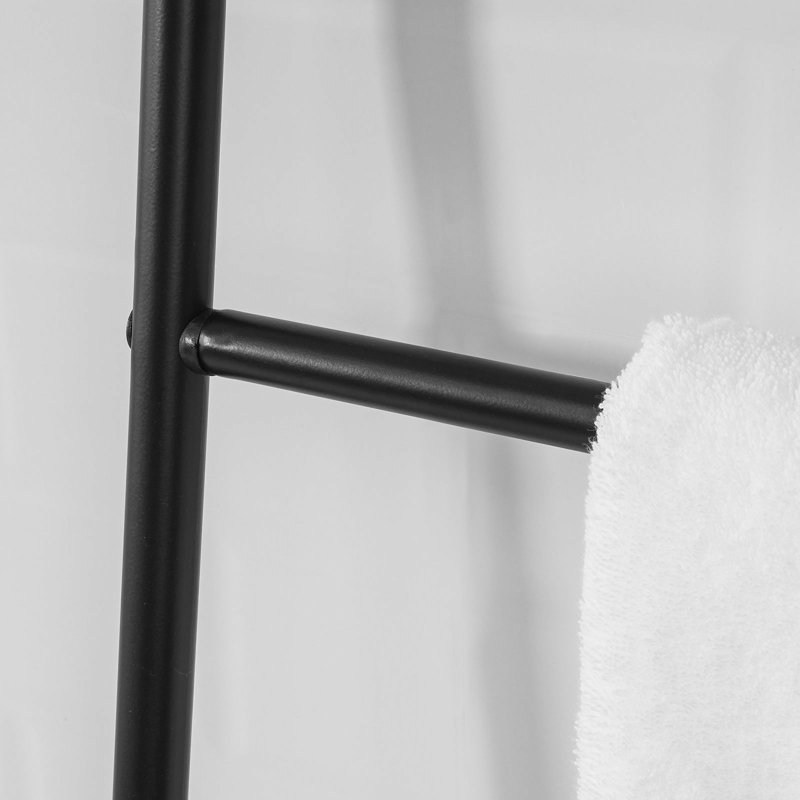 Gutierrez 4 Freestanding Towel Stand, Black/Bamboo