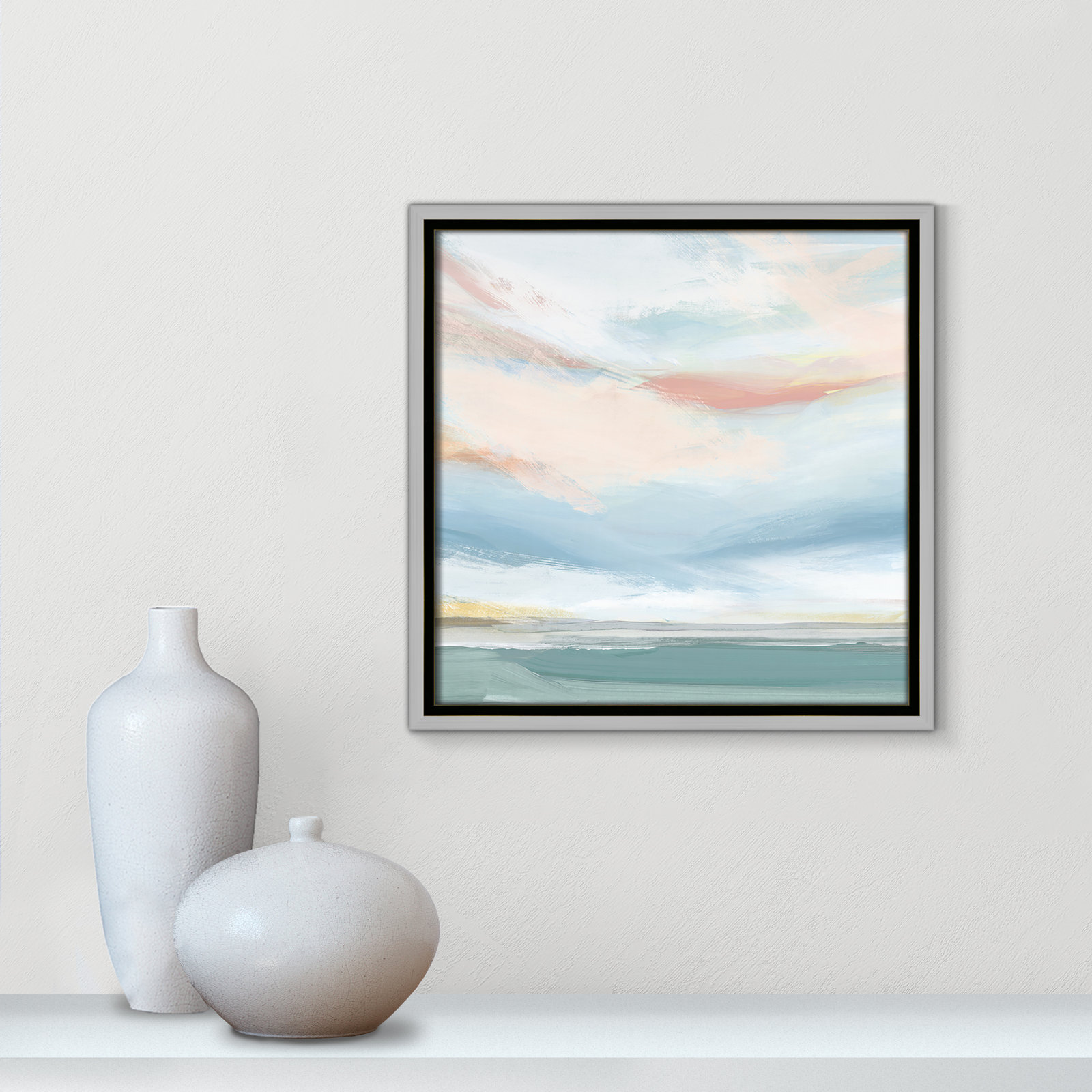 Delphi "Sweetness I" Painting by Isabelle Z, Silver Framed Canvas, 13.5" H x 13.5" W x 2" D