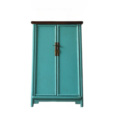 Armoire d'appoint en bois massif à double porte et grande capacité