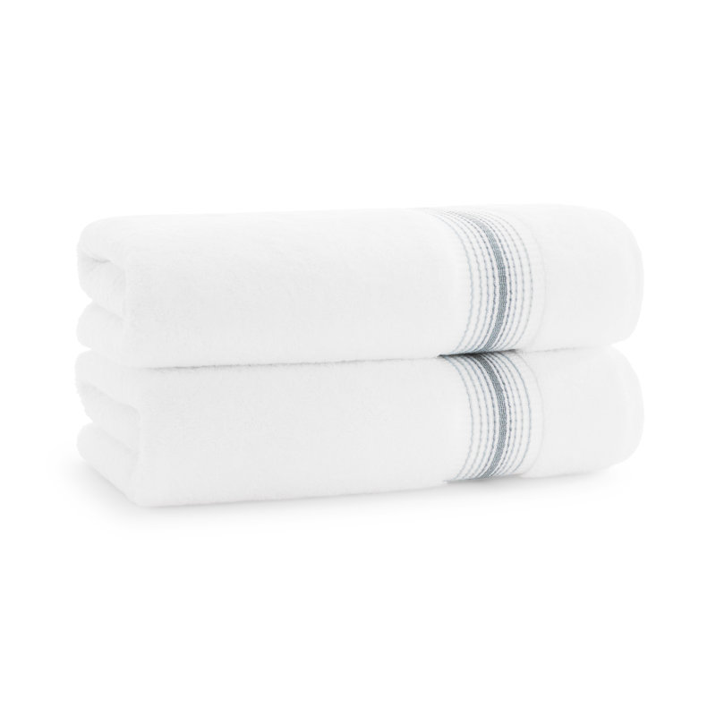 Ensemble de serviettes 2 pièces Darcie-Bella, Blanc / Ardoise