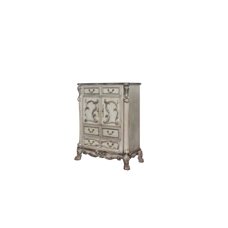 Commode à cinq tiroirs, Blanc os rétro