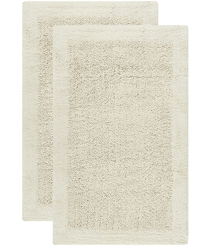 Tapis pour salle de bain en coton Bublitz, Naturel, L 27 po x L 45 po
