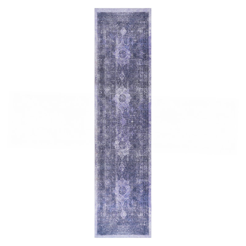 Anthracite Washable Rug Area Rug (Anthracite), Runner 2'6" x 10'